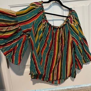 L&B 3X serape blouse off the shoulder